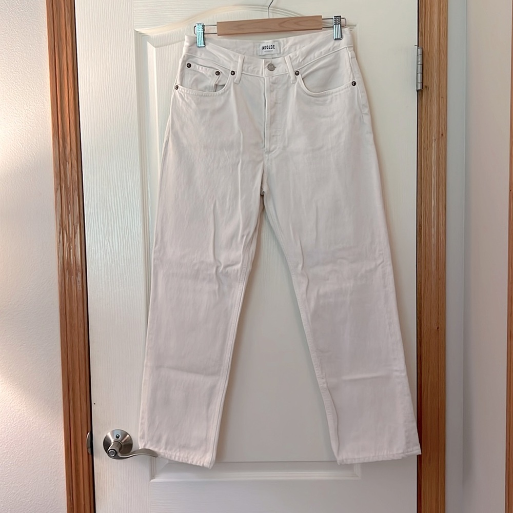 Agolde - ivory straight leg ankle jeans size 27